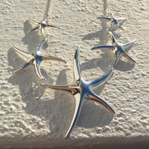 Starfish earrings and necklace combo